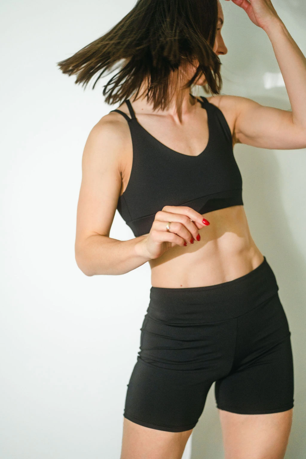 Spodenki do pole dance czarne przód